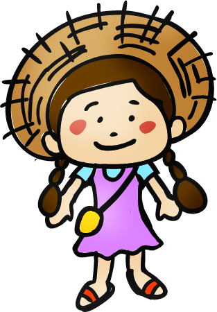 麦わら帽子の女の子 clipart