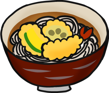 天ぷらそば clipart