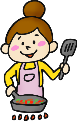 料理をする女性 clipart